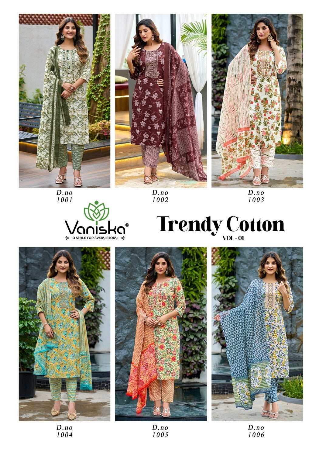 Trendy Cotton Vol 1 Vaniska Readymade Pant Style Suits Exporter Ahmedabad