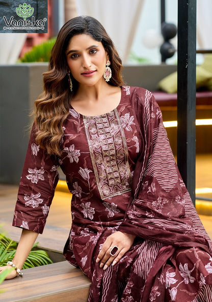 Trendy Cotton Vol 1 Vaniska Readymade Pant Style Suits Exporter Ahmedabad