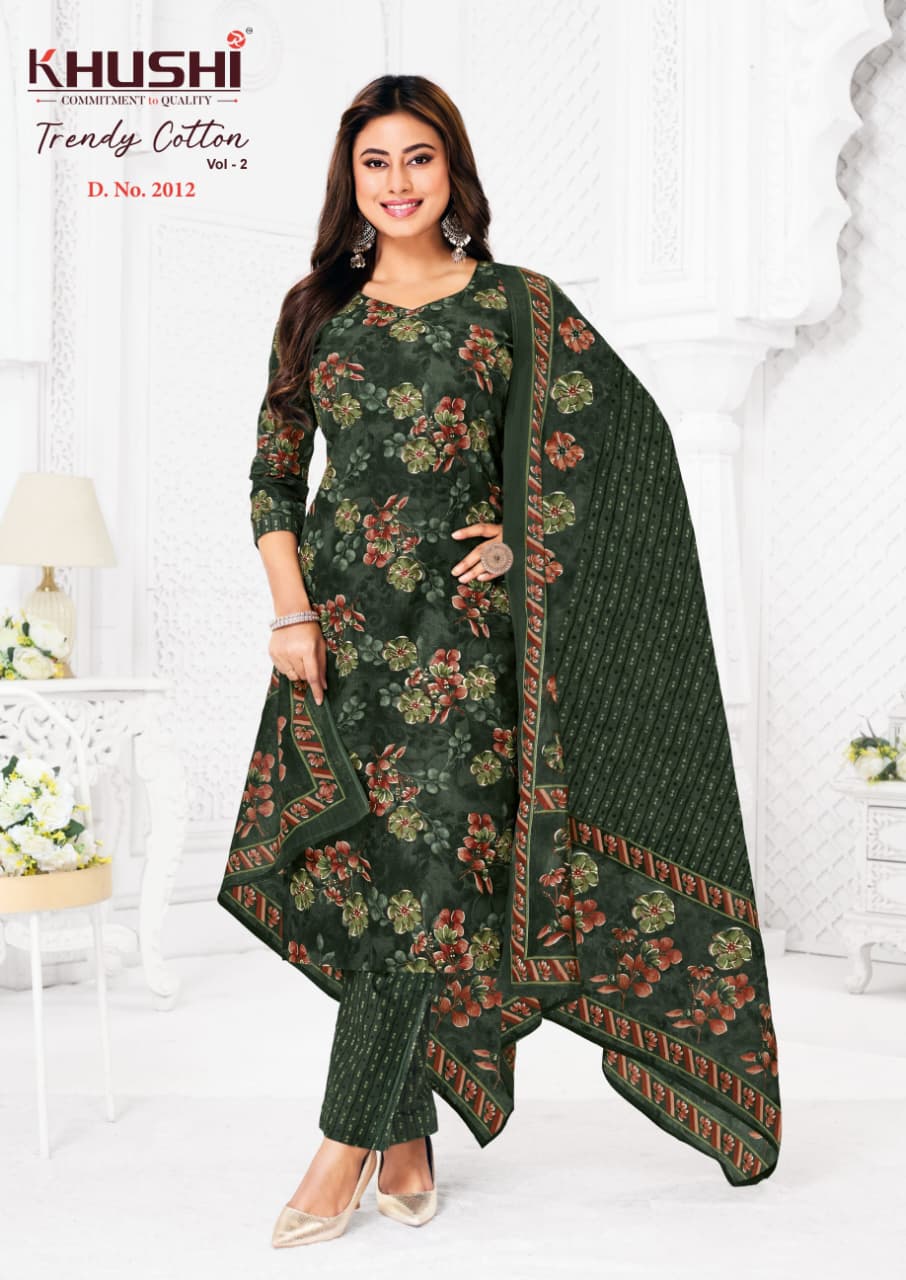 Trendy Cotton Vol 2 Khushi Np Pant Style Suits Wholesale Price