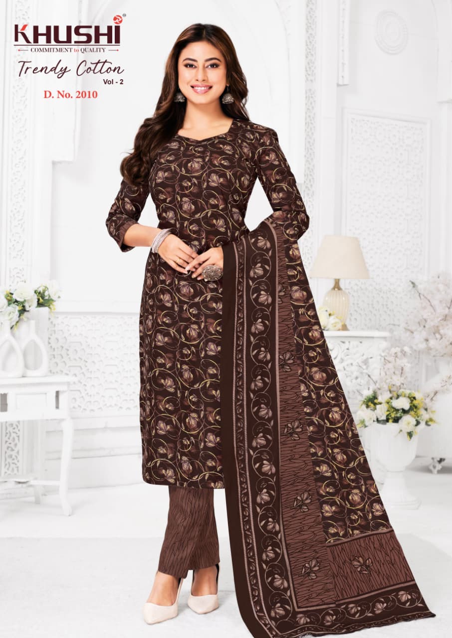 Trendy Cotton Vol 2 Khushi Np Pant Style Suits Wholesale Price