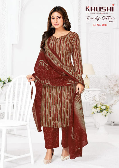 Trendy Cotton Vol 2 Khushi Np Pant Style Suits Wholesale Price