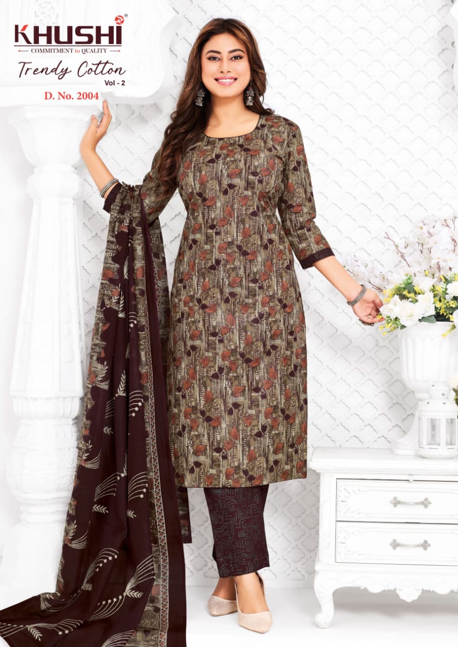 Trendy Cotton Vol 2 Khushi Np Pant Style Suits Wholesale Price