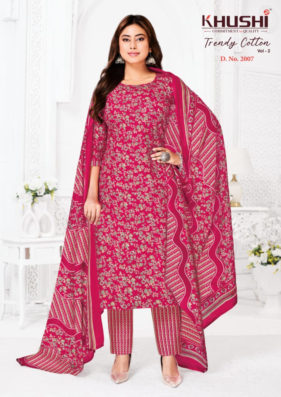Trendy Cotton Vol 2 Khushi Np Pant Style Suits Wholesale Price
