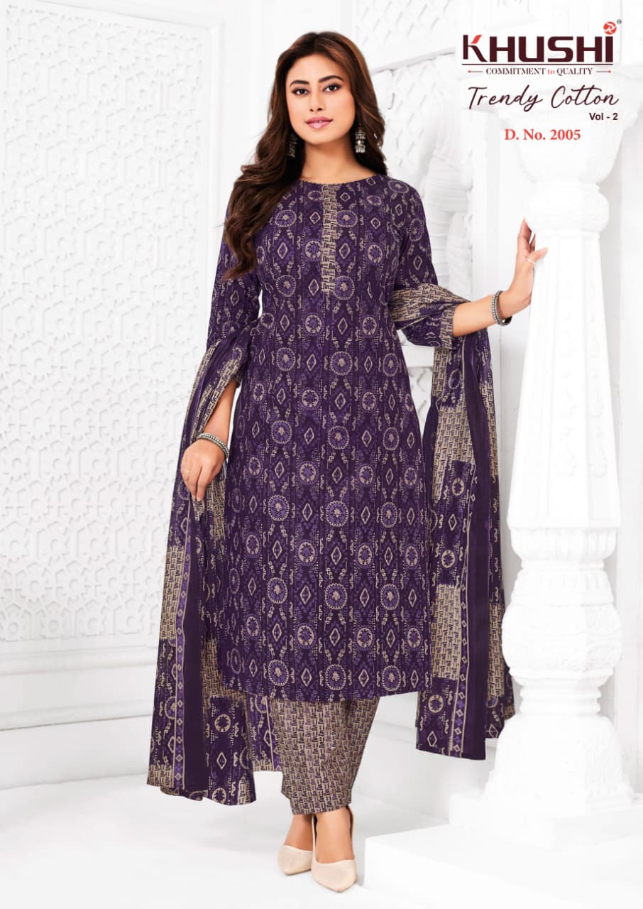 Trendy Cotton Vol 2 Khushi Np Pant Style Suits Wholesale Price