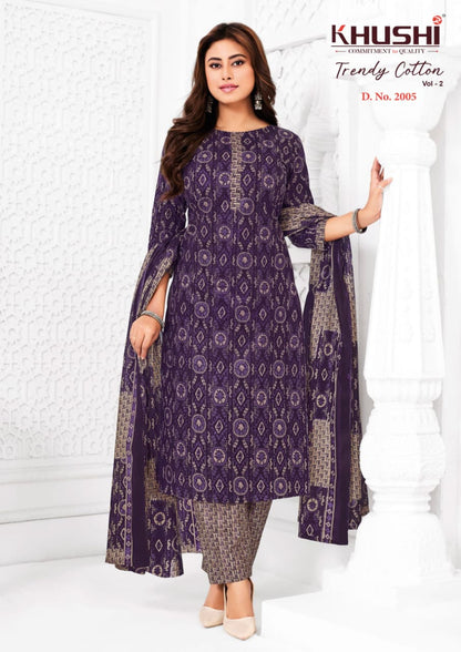 Trendy Cotton Vol 2 Khushi Np Pant Style Suits Wholesale Price