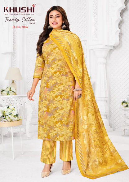 Trendy Cotton Vol 2 Khushi Np Pant Style Suits Wholesale Price