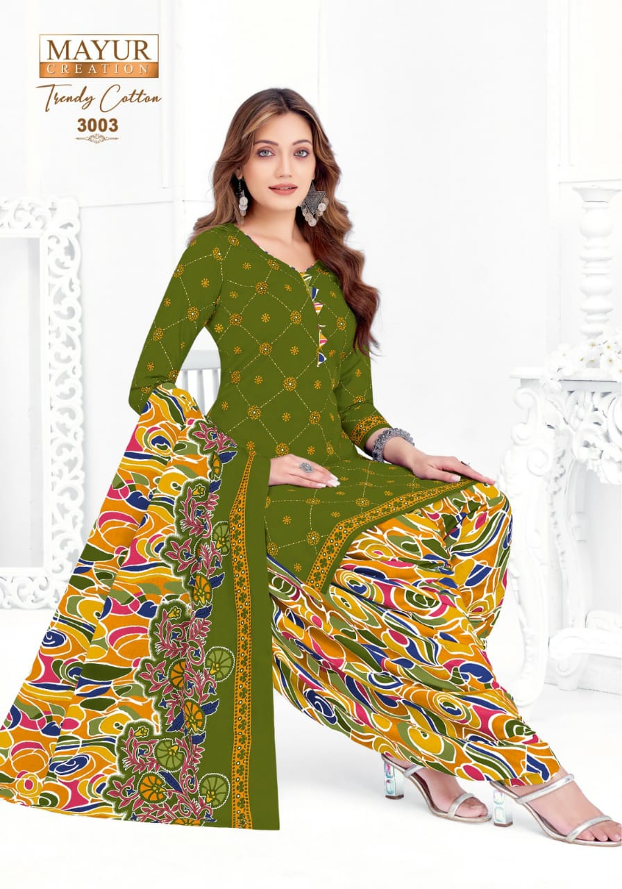 Trendy Cotton Vol 3 Mayur Creation Cotton Dress Material Exporter Gujarat