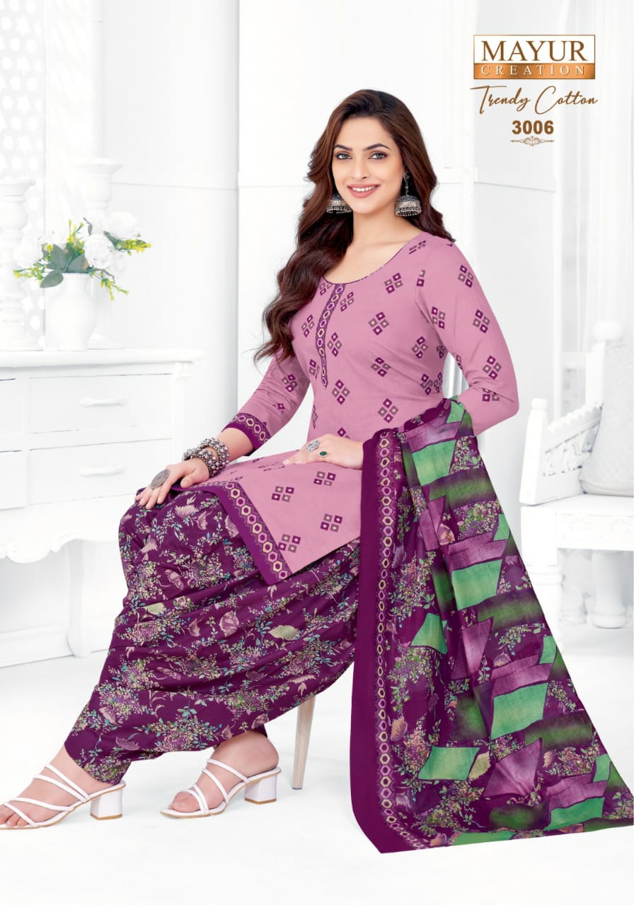 Trendy Cotton Vol 3 Mayur Creation Cotton Dress Material Exporter Gujarat