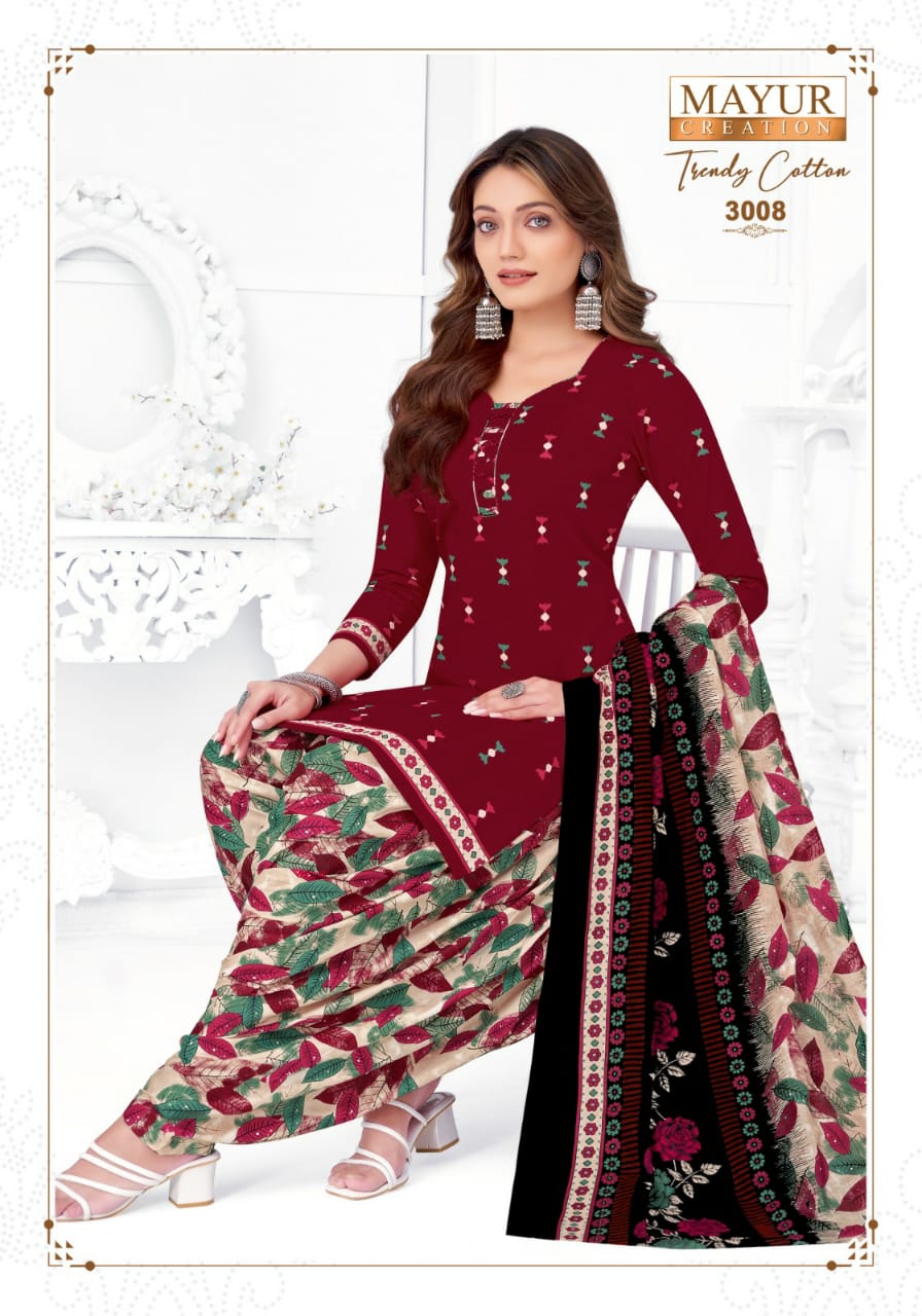 Trendy Cotton Vol 3 Mayur Creation Cotton Dress Material Exporter Gujarat