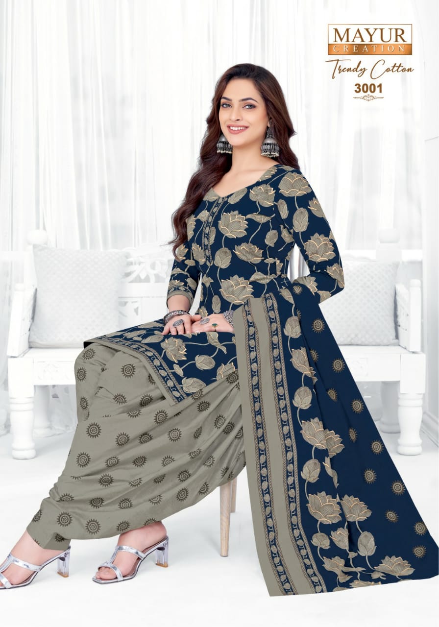 Trendy Cotton Vol 3 Mayur Creation Cotton Dress Material Exporter Gujarat