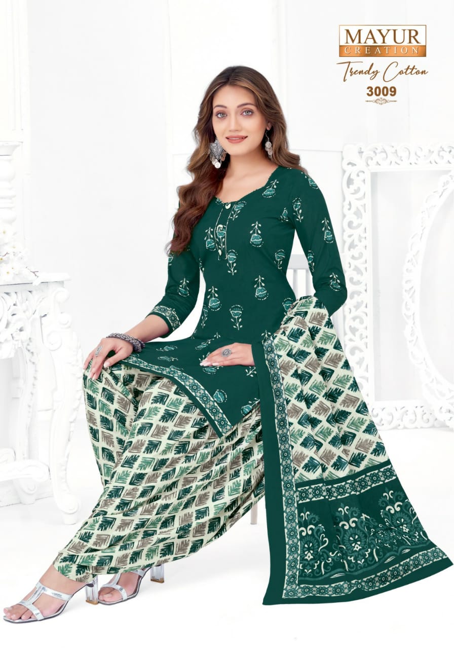 Trendy Cotton Vol 3 Mayur Creation Cotton Dress Material Exporter Gujarat