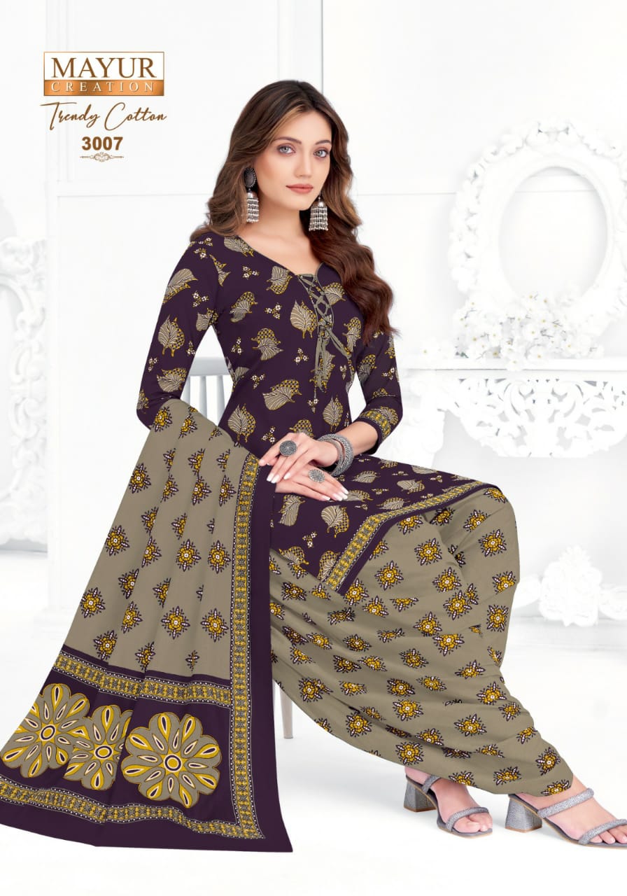 Trendy Cotton Vol 3 Mayur Creation Cotton Dress Material Exporter Gujarat