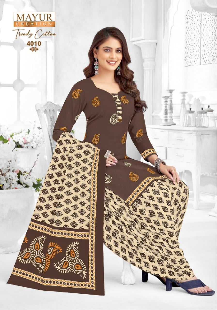 Trendy Vol 4 Mayur Creation Cotton Dress Material Supplier Gujarat