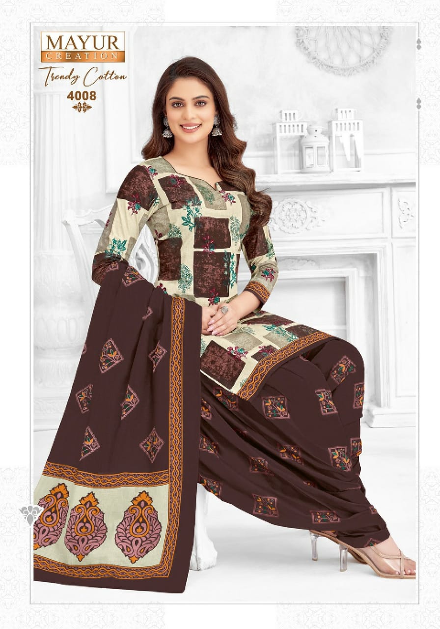 Trendy Vol 4 Mayur Creation Cotton Dress Material Supplier Gujarat