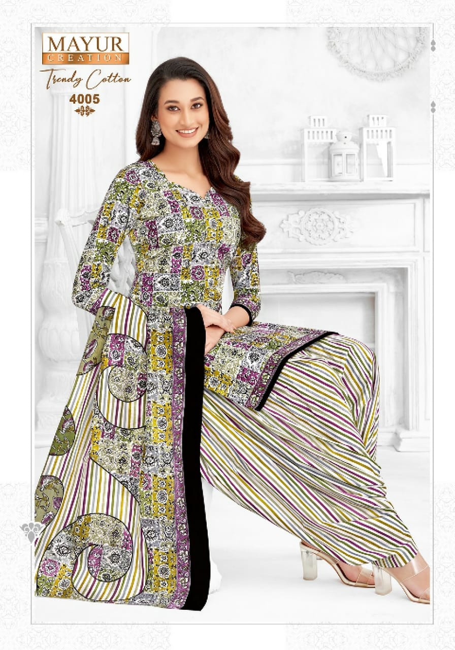Trendy Vol 4 Mayur Creation Cotton Dress Material Supplier Gujarat