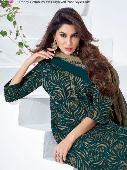 Trendy Cotton Vol 65 Suryajyoti Pant Style Suits Manufacturer Ahmedabad