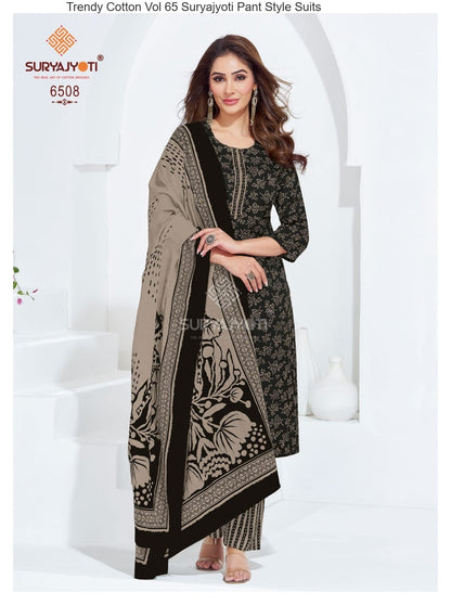 Trendy Cotton Vol 65 Suryajyoti Pant Style Suits Manufacturer Ahmedabad