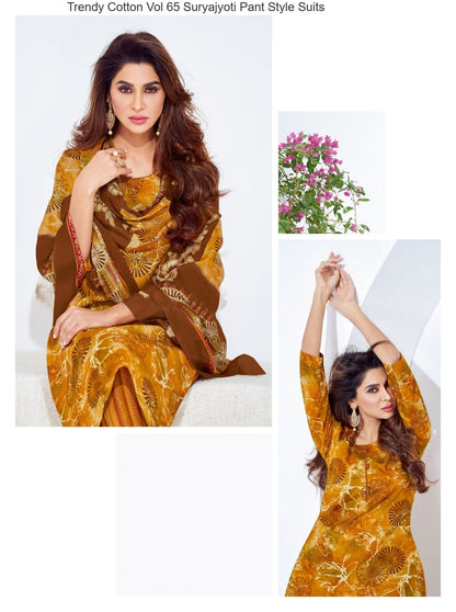 Trendy Cotton Vol 65 Suryajyoti Pant Style Suits Manufacturer Ahmedabad