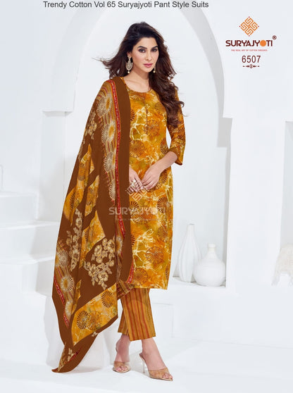 Trendy Cotton Vol 65 Suryajyoti Pant Style Suits Manufacturer Ahmedabad