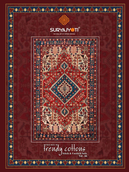 Trendy Cotton Vol 66 Suryajyoti Cotton Dress Material Exporter Gujarat