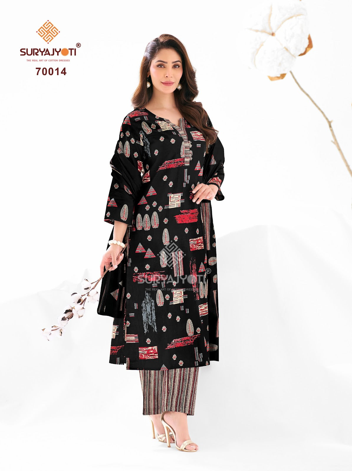 Trendy Cotton Vol 70 Suryajyoti Pant Style Suits Supplier