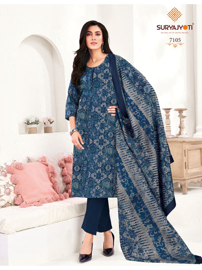 Trendy Cotton Vol 71 Suryajyoti Pant Style Suits Supplier Ahmedabad