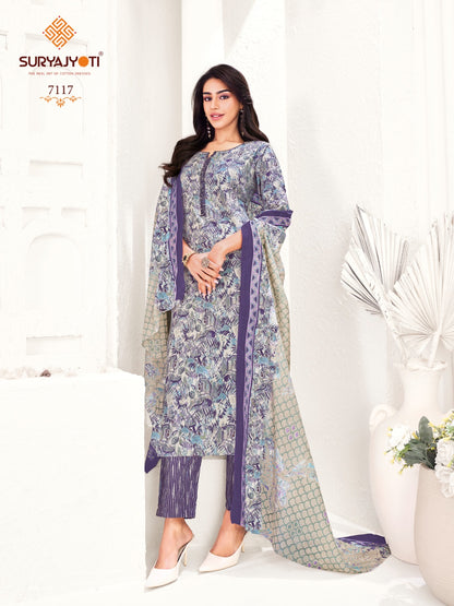 Trendy Cotton Vol 71 Suryajyoti Pant Style Suits Supplier Ahmedabad