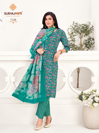Trendy Cotton Vol 71 Suryajyoti Pant Style Suits Supplier Ahmedabad