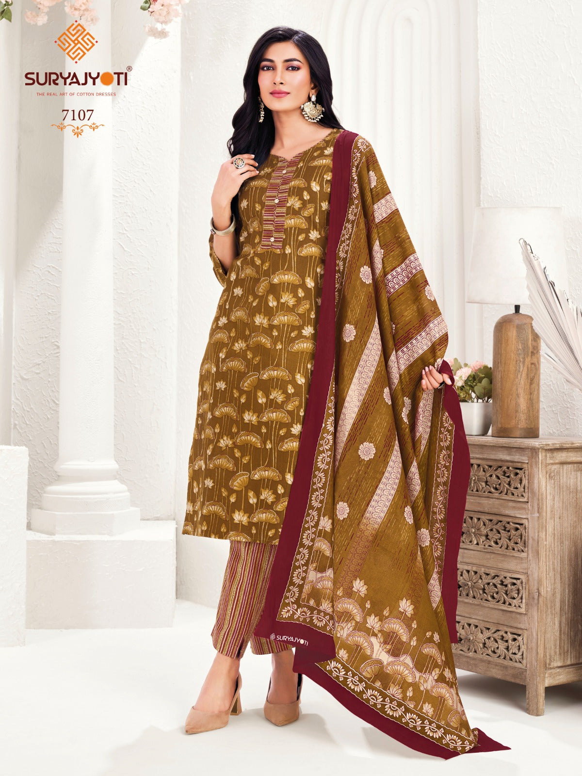 Trendy Cotton Vol 71 Suryajyoti Readymade Pant Style Suits Exporter