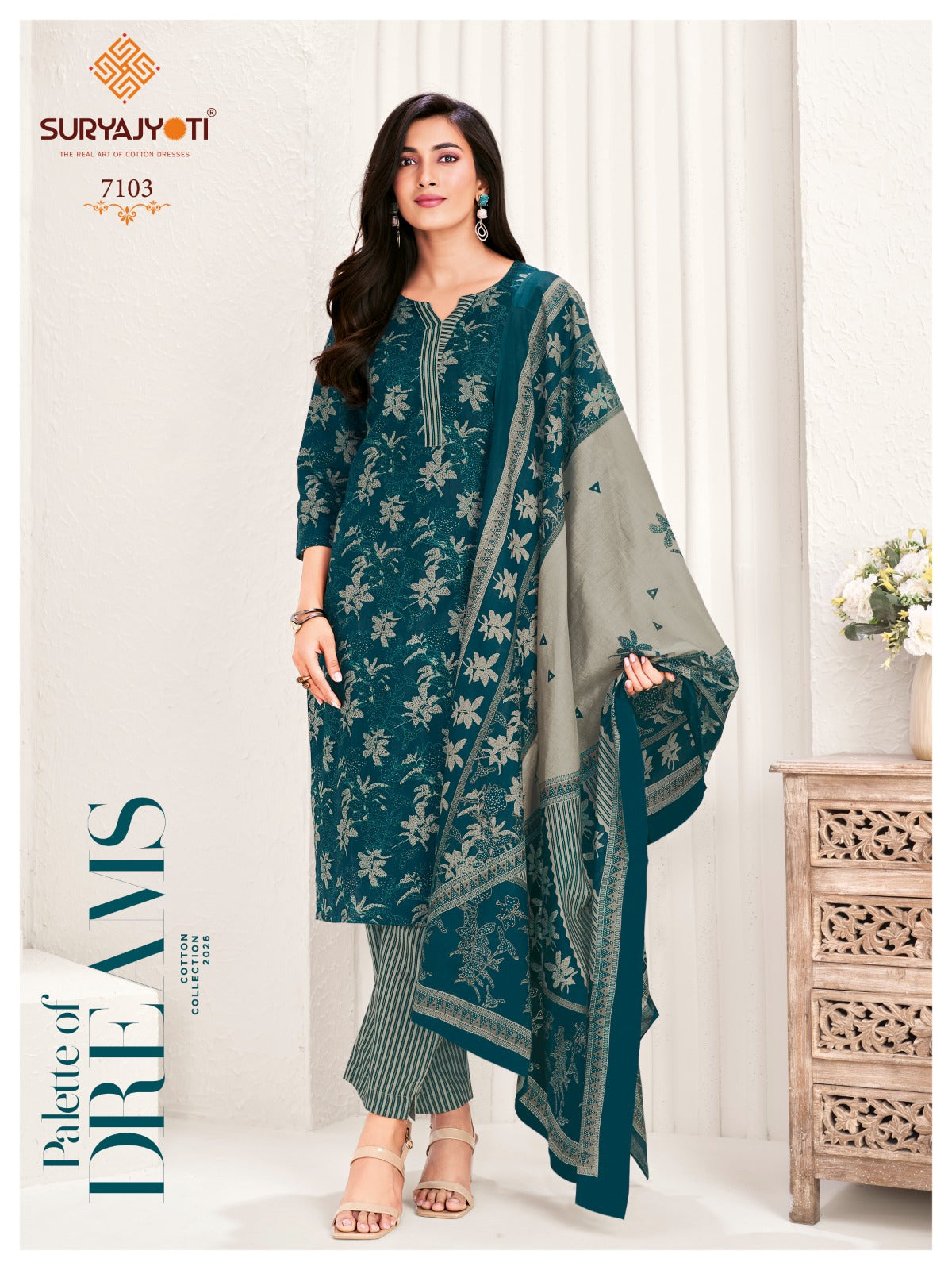 Trendy Cotton Vol 71 Suryajyoti Readymade Pant Style Suits Exporter