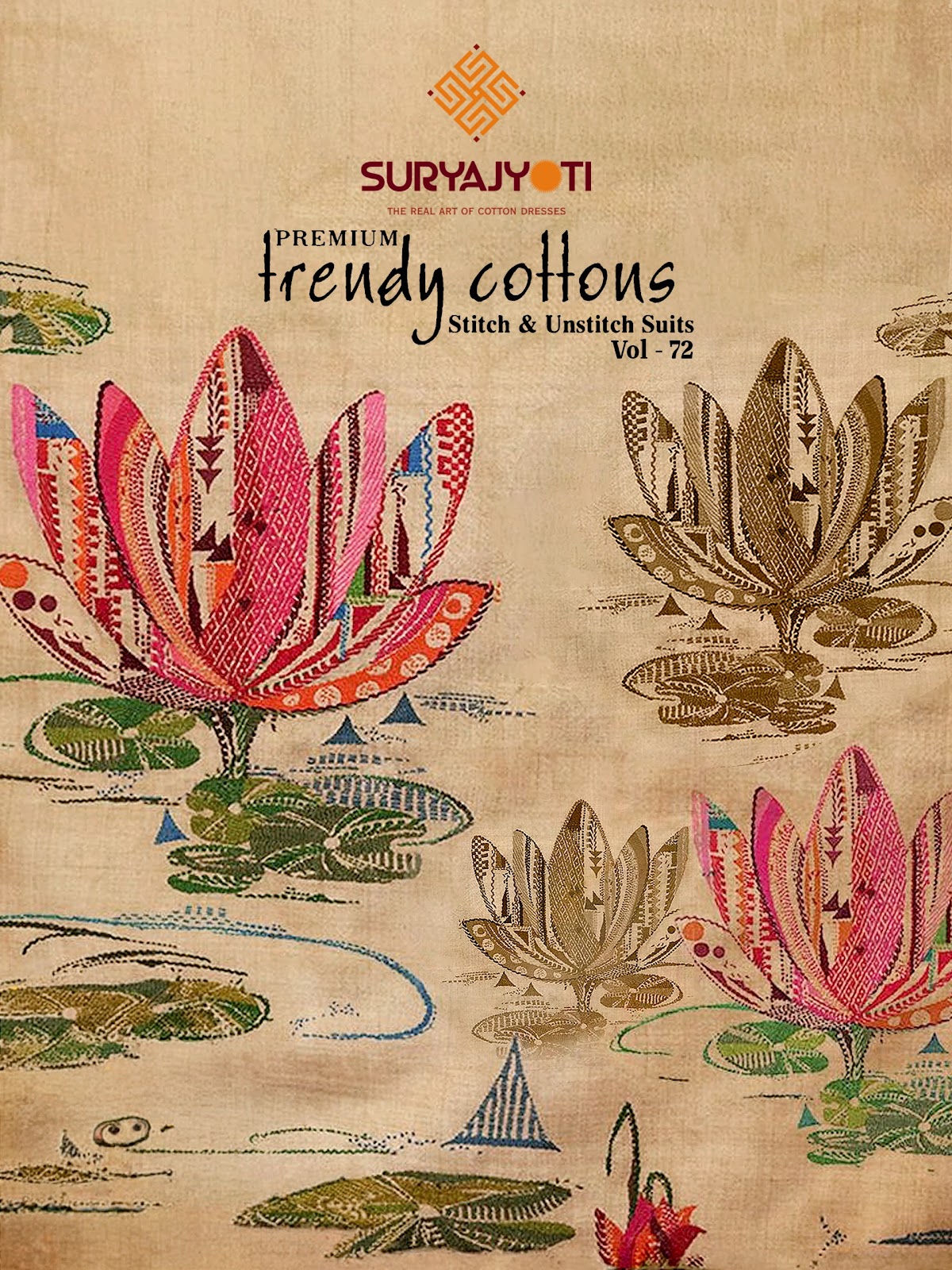 Trendy Cotton Vol 72 Suryajyoti Pant Style Suits Exporter India