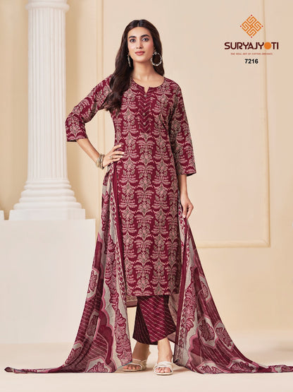 Trendy Cotton Vol 72 Suryajyoti Pant Style Suits Exporter India