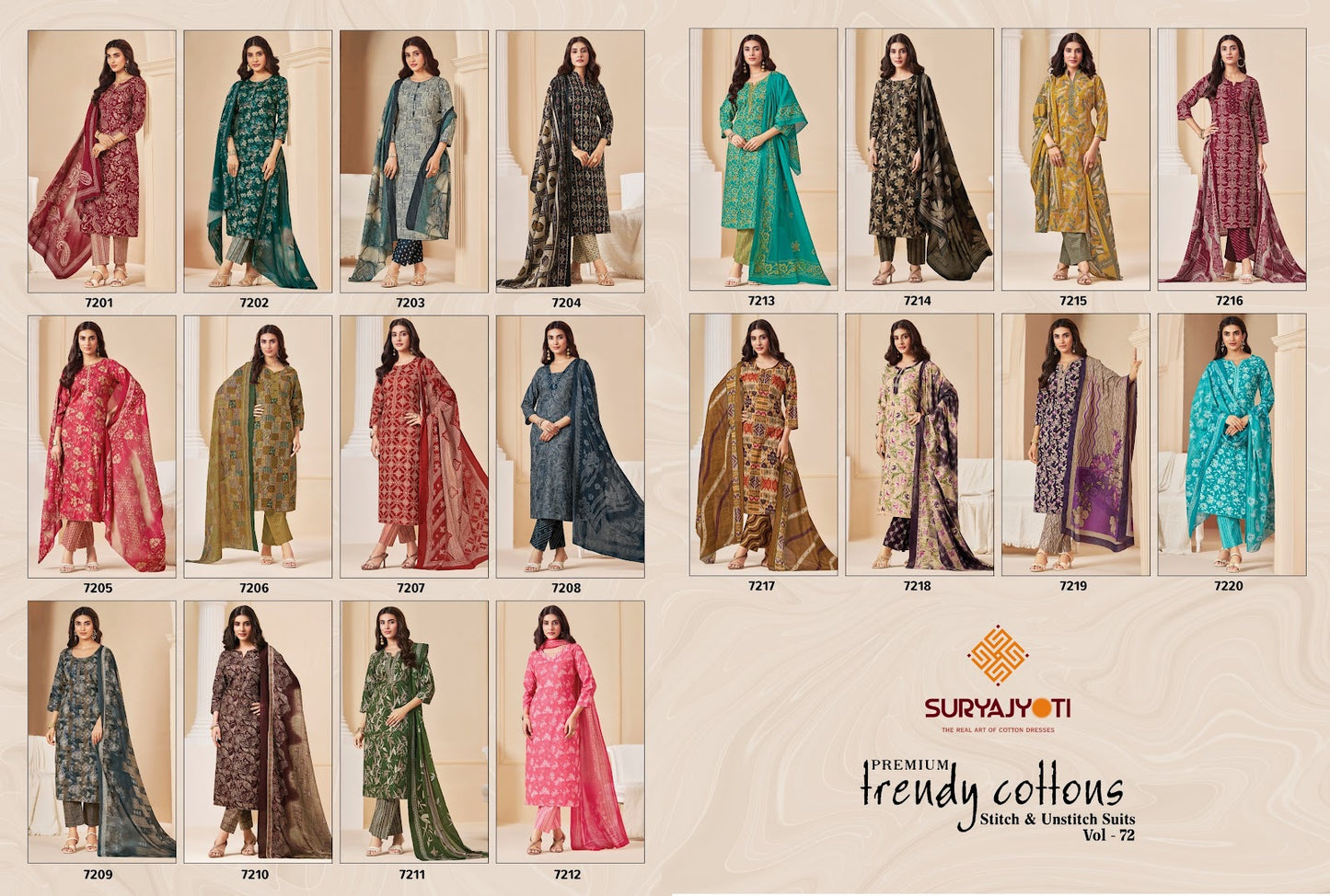 Trendy Cotton Vol 72 Suryajyoti Readymade Pant Style Suits Wholesaler India