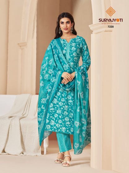 Trendy Cotton Vol 72 Suryajyoti Readymade Pant Style Suits Wholesaler India
