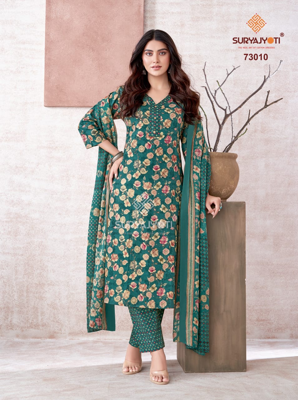 Trendy Cotton Vol 73 Suryajyoti Pant Style Suits Wholesaler Gujarat