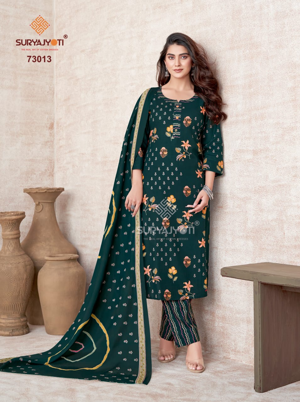 Trendy Cotton Vol 73 Suryajyoti Pant Style Suits Wholesaler Gujarat