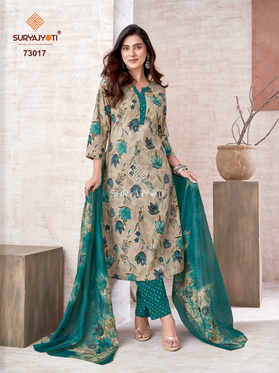 Trendy Cotton Vol 73 Suryajyoti Pant Style Suits Wholesaler Gujarat