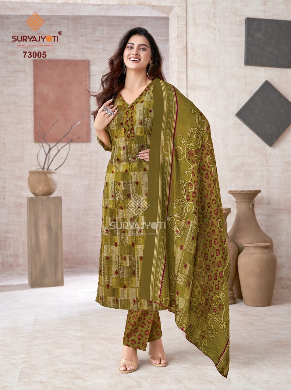 Trendy Cotton Vol 73 Suryajyoti Pant Style Suits Wholesaler Gujarat