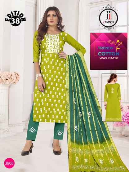 Trendy Cotton Wax Batik Edition 38 Jj Salwar Suits Exporter Gujarat