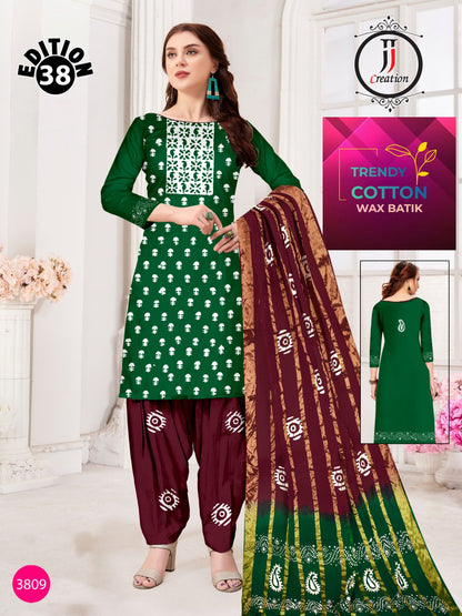 Trendy Cotton Wax Batik Edition 38 Jj Salwar Suits Exporter Gujarat