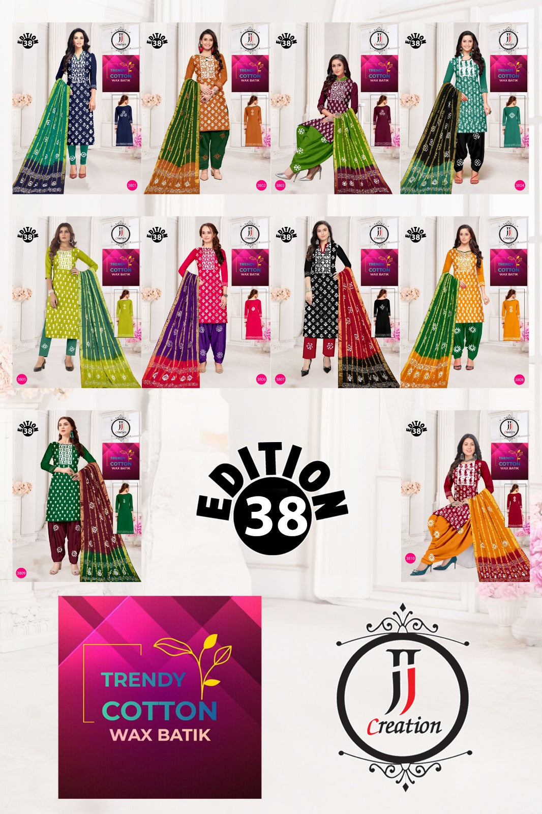 Trendy Cotton Wax Batik Edition 38 Jj Salwar Suits Exporter Gujarat