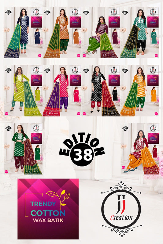 Trendy Cotton Wax Batik Edition 38 Jj Salwar Suits Exporter Gujarat