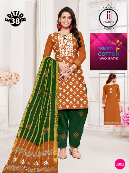 Trendy Cotton Wax Batik Edition 38 Jj Salwar Suits Exporter Gujarat