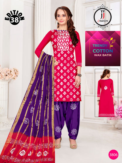 Trendy Cotton Wax Batik Edition 38 Jj Salwar Suits Exporter Gujarat