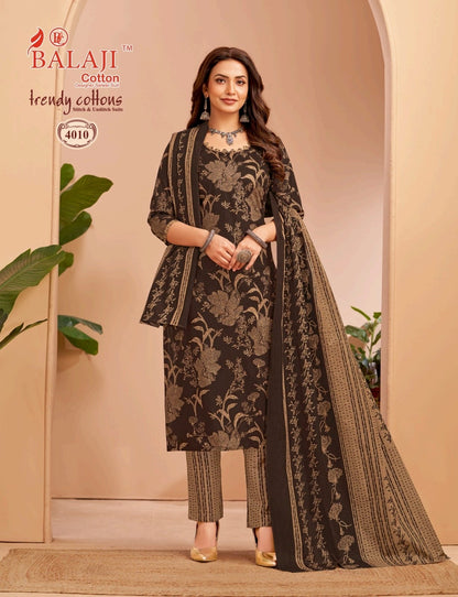 Trendy Cottons Vol 4 Balaji Readymade Pant Style Suits Supplier Gujarat