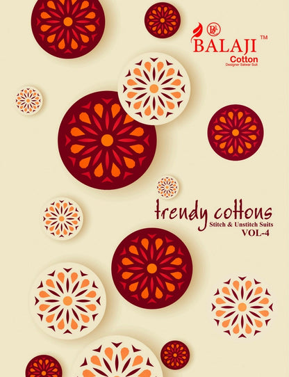 Trendy Cottons Vol 4 Balaji Readymade Pant Style Suits Supplier Gujarat