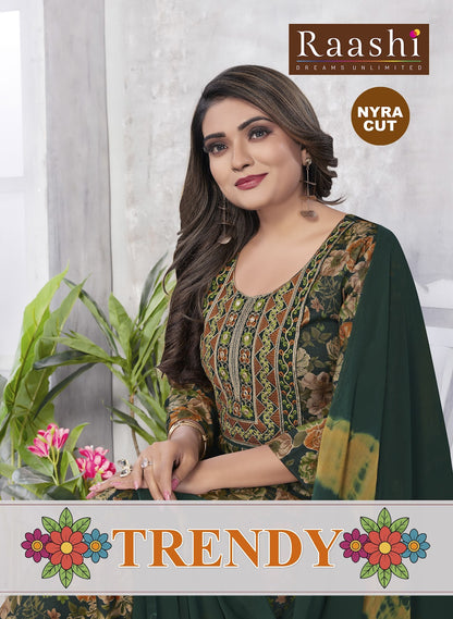 Trendy Nyra Cut Raashi Capsule Readymade Pant Style Suits Wholesale Rate