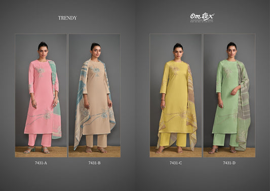 Trendy Omtex Premium Lawn Pant Style Suits Wholesale Price