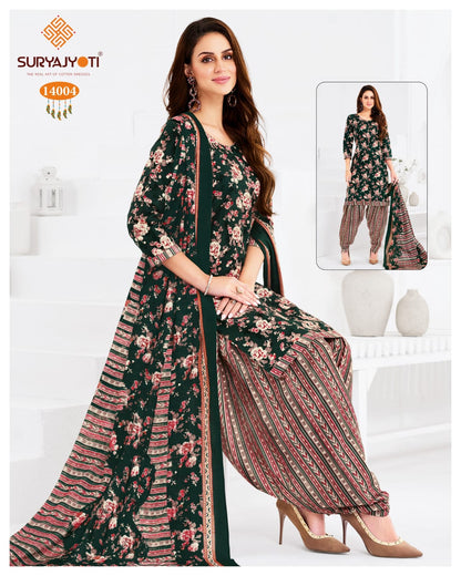 Trendy Patiyala Vol 14 Suryajyoti Cotton Dress Material Wholesale