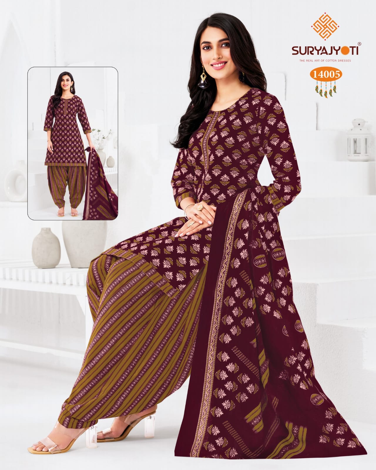Trendy Patiyala Vol 14 Suryajyoti Cotton Dress Material Wholesale